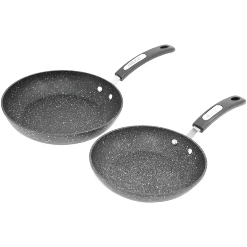 The Rock By Starfrit Set Of Two Nonstick Fry Pans With Bakelite Handles 1