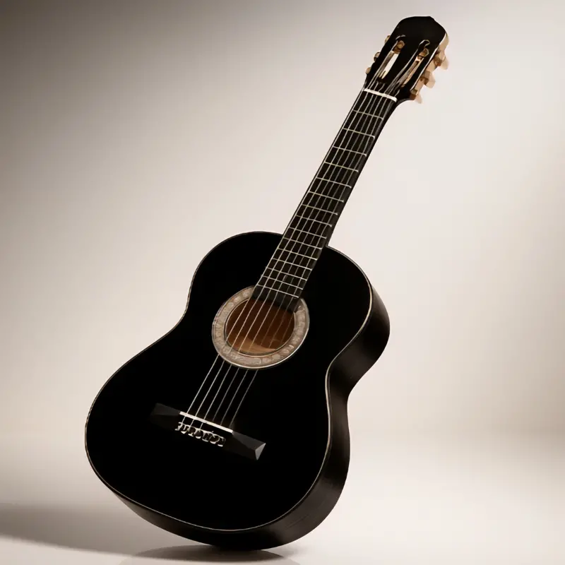 Toledo 39" Black Acoustic Guitar – Full-Size Beginner-Friendly Nylon/String Hybrid 1