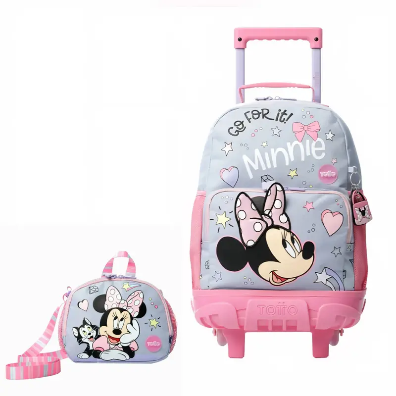 Totto Minnie Mouse School Bundle – Rolling Backpack & Matching Lunch Box 1