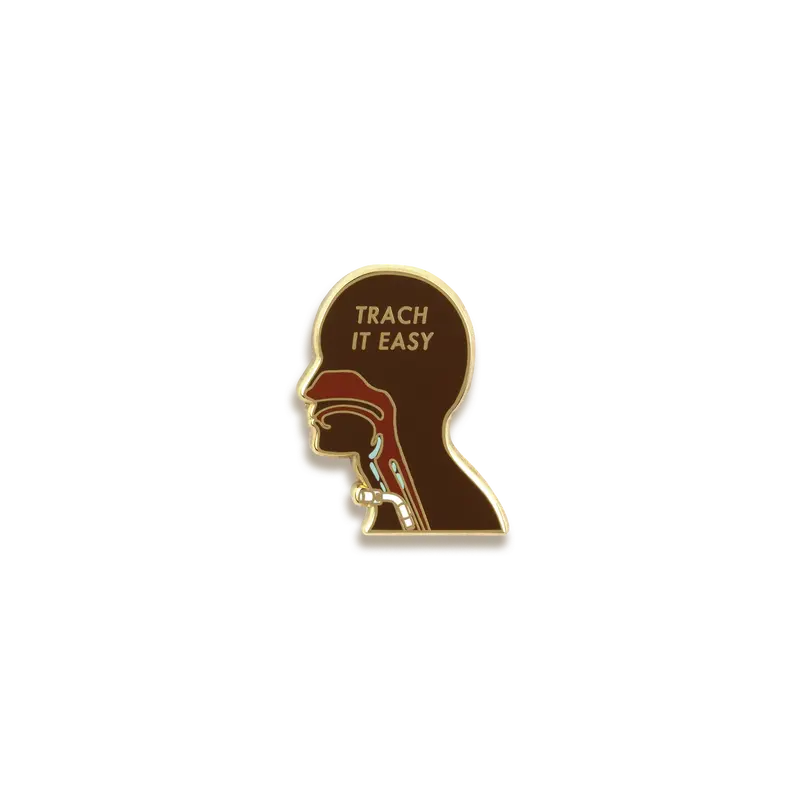 Trach It Easy Respiratory Care Enamel Pin – V Coterie 1