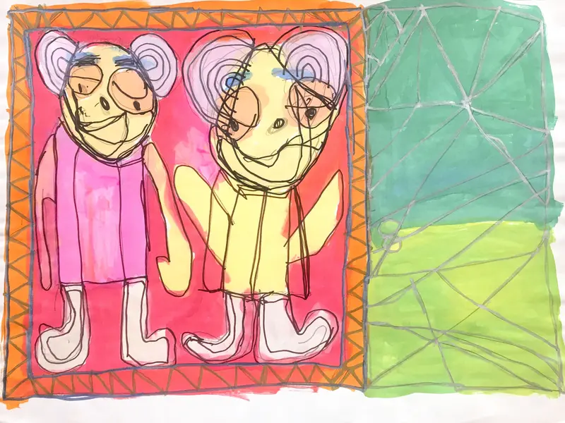 Two Mice Whimsical Illustration By Renee Rogan 1