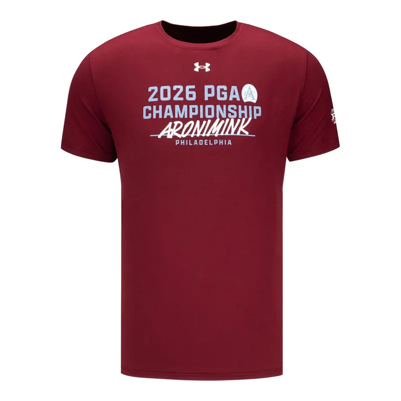 Under Armour 2026 Pga Championship Tech Stretch Aronimink Tee – Cardinal Red 1