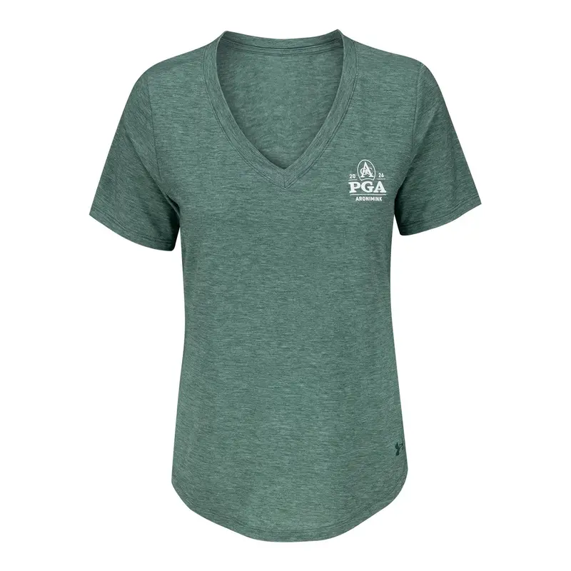 Under Armour Women'S Breezy V-Neck Tee – 2026 Pga Championship Forest Green Top 1
