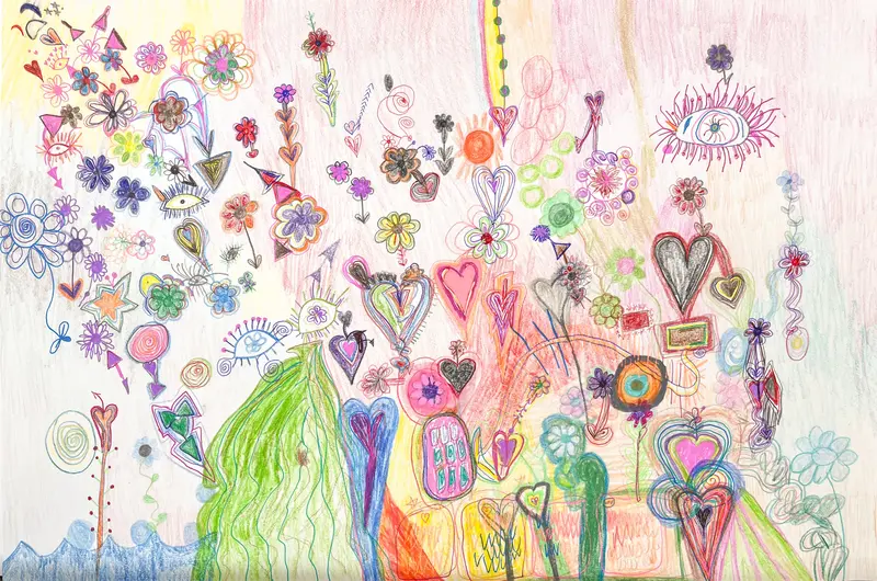 Untitled: Hearts And Flowers – Promise Vos Mixed Media 1