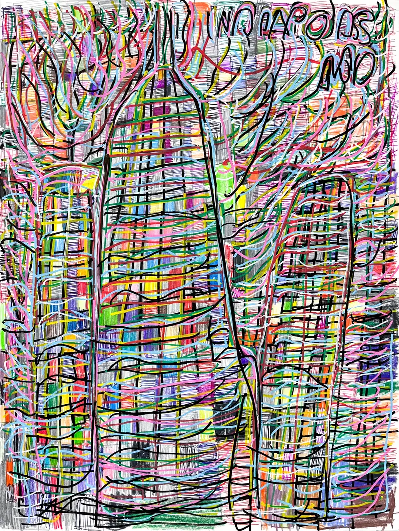 Urban Indianapolis Cityscape By Stanley Brown 1