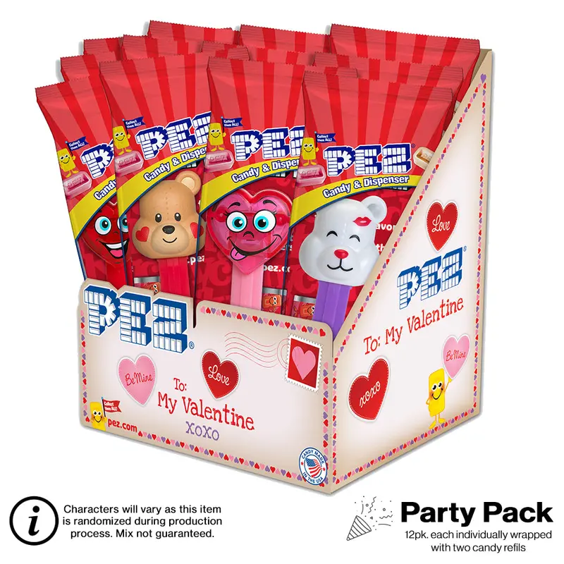 Valentine’S Day Pez Party Pack – 12 Individually Wrapped Dispensers 1