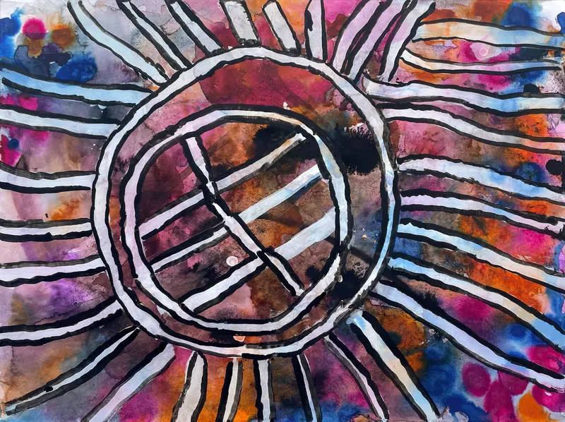 Vibrant Tie-Dye Sunshine Artwork By Chanel Edmondson 1