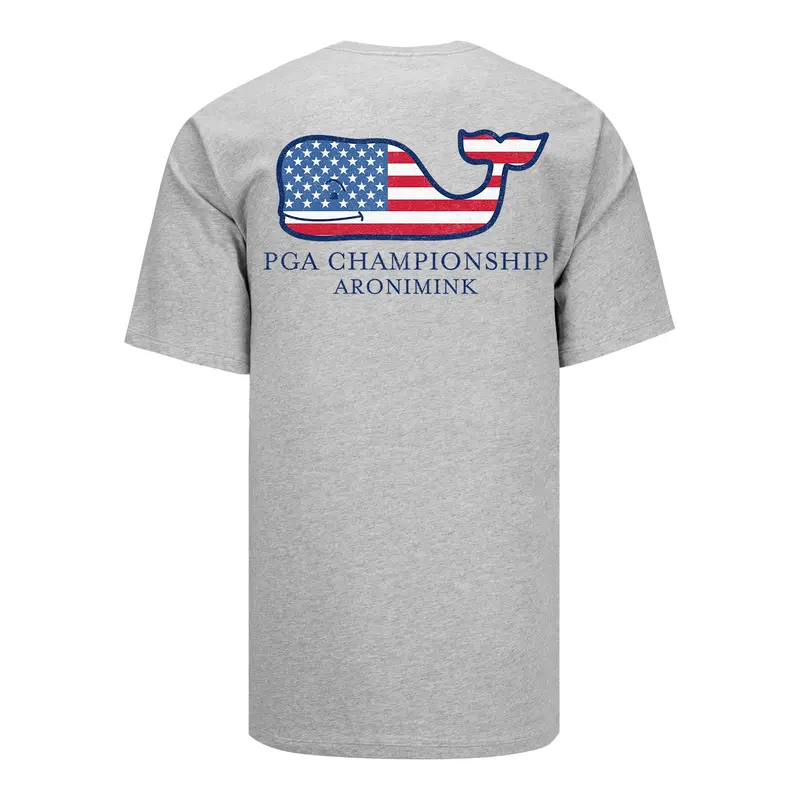 Vineyard Vines Usa Whale Pocket Tee – Grey Pga Championship Edition 1