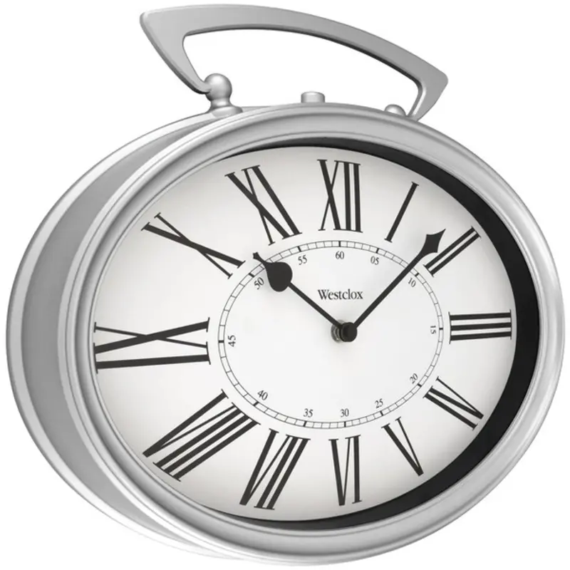 Westclox 33992 Oval Wall Clock – 15-Inch Vintage Pocket Watch Style 1