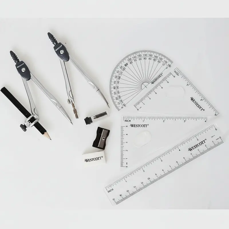 Westcott Essential Math Set – 10-Piece Student Learning Kit 1