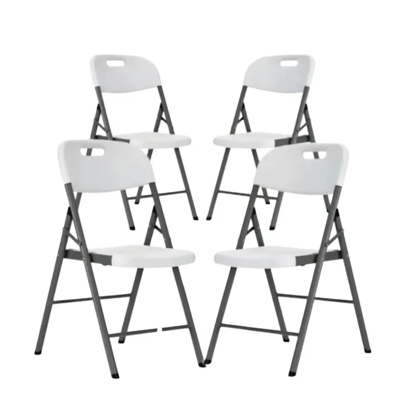 White Mate Folding Plastic Chair Set – 4-Pack For Indoor Or Outdoor Use 1