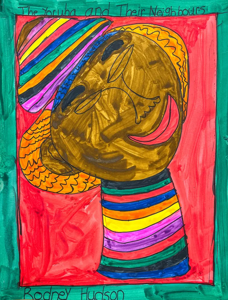 Yoruba Cultural Tribute Watercolor By Rodney Hudson 1