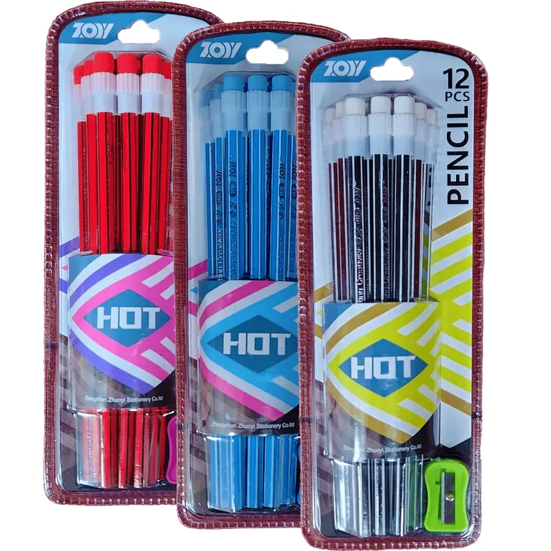 Zoy-Hot Jumbo-Eraser Pencils – 12-Pack Assortment 1
