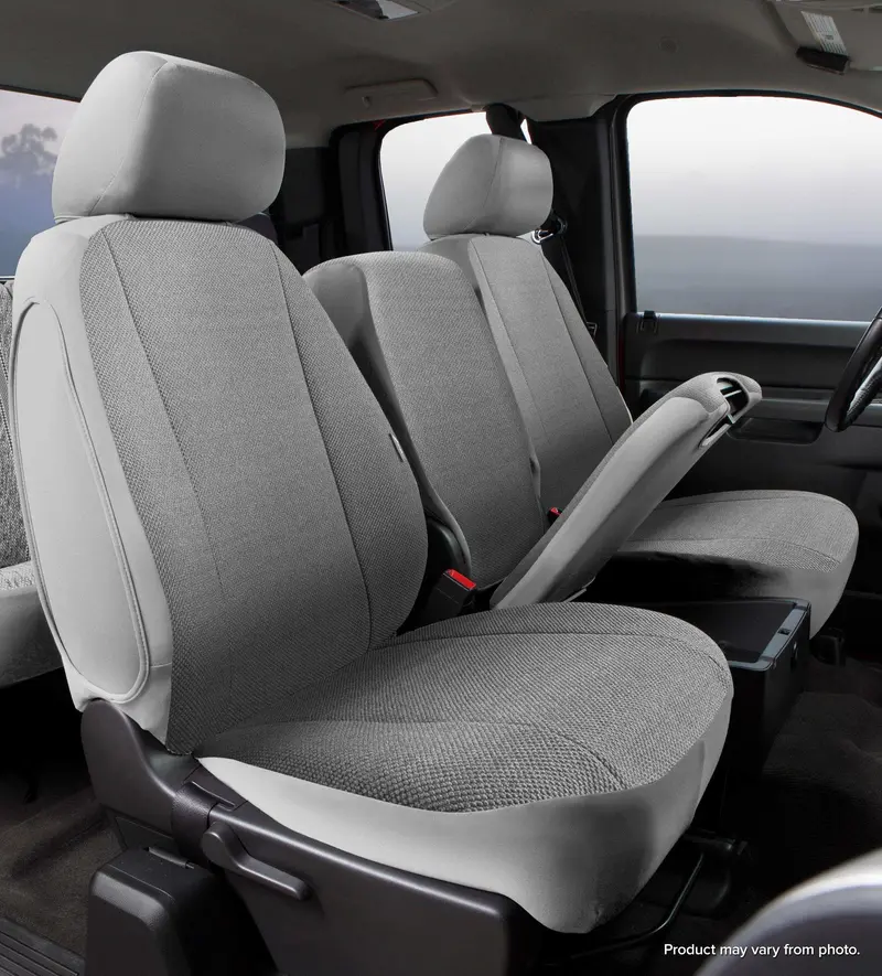 Fia Trs49-34 Black Custom-Fit Front Seat Cover For Jeep Wrangler — Solid Gray Saddleblanket Style 1