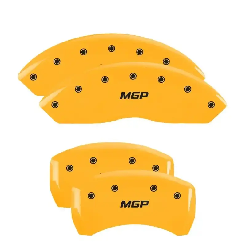 Mgp Engraved 4-Piston Caliper Covers – Front And Rear, Black With Silver Accents 1