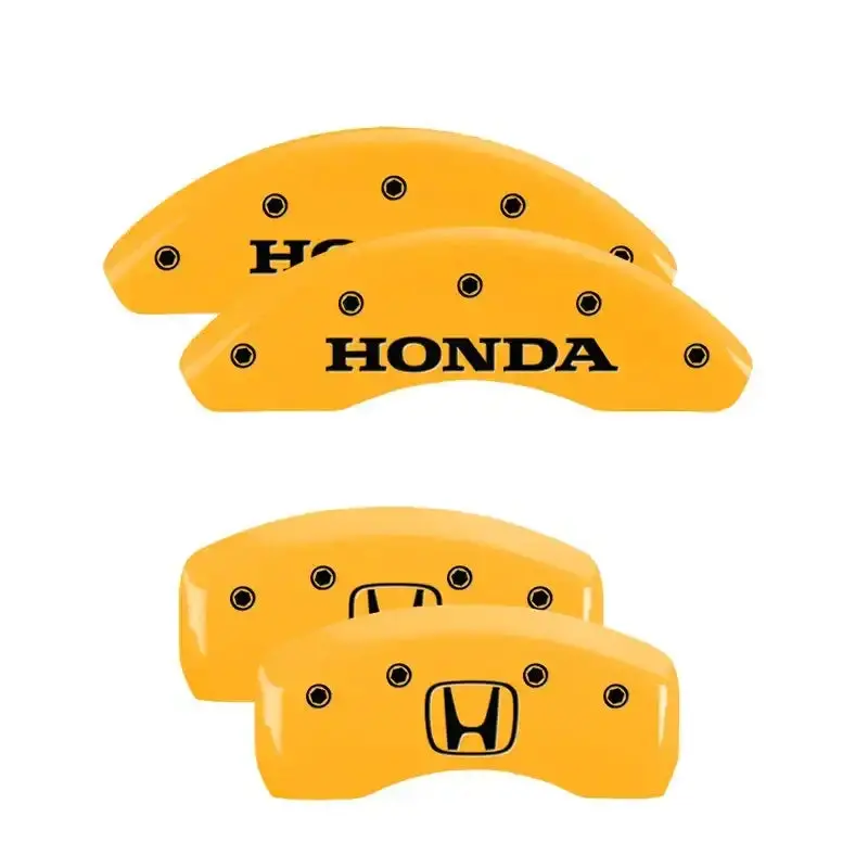 Mgp Engraved 4-Piston Caliper Covers – Yellow Finish With Black Accent For I-Vtec Vehicles 1